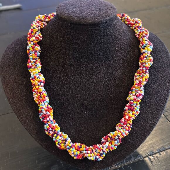 Bocar Long Multi Strand Handmade Beaded Statement Necklace Colorful Multicolor - Picture 1 of 7